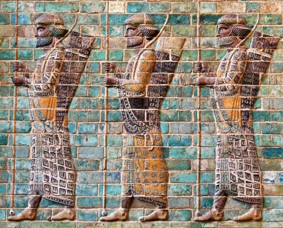 سربازان جاویدان از کتیبه (دیوارنگاره) تیراندازان در شوش، حدود ۵۱۰ پیش از میلاد، سربازان جاویدان از کتیبه (دیوارنگاره) تیراندازان در شوش، حدود ۵۱۰ پیش از میلاد،